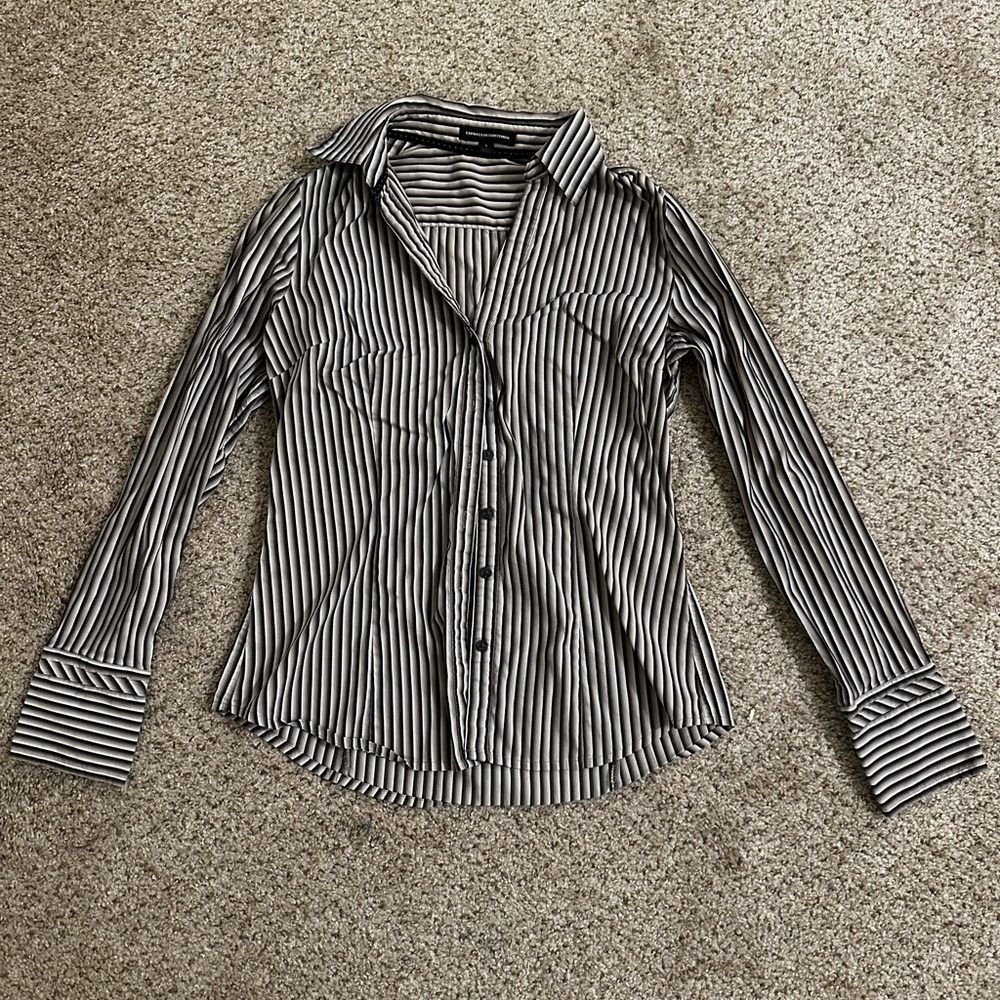 Express Monochrome Striped Shirt